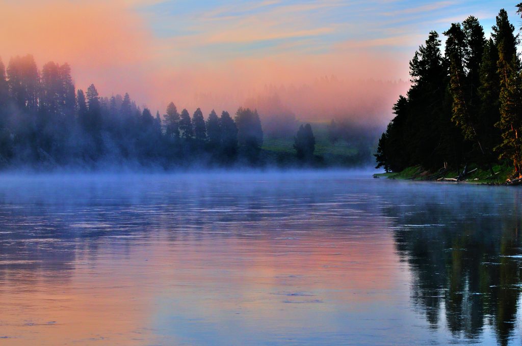 Picture of Early Morning fog on the Yellowstone National Park by Greg Zenitsky is licensed under CC BY-NC 2.0